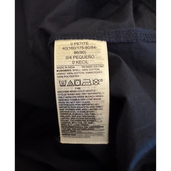 Gap Navy One Shoulder Eyelet Hem Midi Dress 0P NEW - Picture 10 of 10